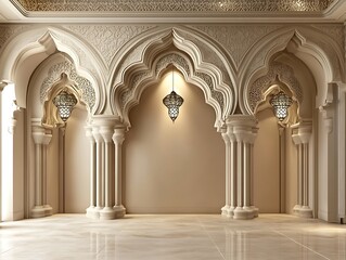 Fototapeta premium Elegant Islamic Architecture Interior Design