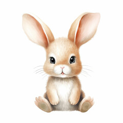 Cute Baby Bunny Rabbit Illustration with Adorable Expression, Perfect for Children's Books and Nursery Decor