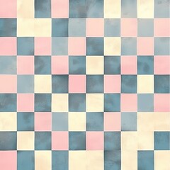A checkered pattern with blue and pink squares