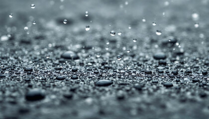 Heavy raindrops splashing on the ground