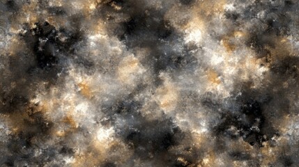 Obraz premium Abstract seamless pattern with dark, gray, and gold clouds.