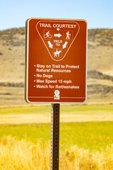USA, Colorado, Loveland. Close-up of trail sign.