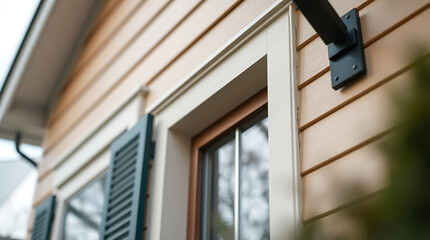 Fototapeta premium Captivating View of a Classic House Exterior, Showcasing Architectural Details and Design Elements