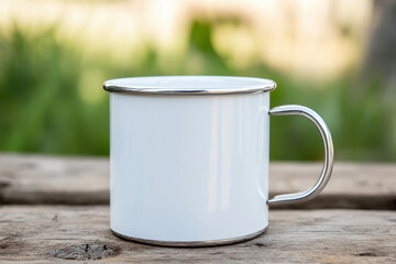 Obraz premium 11oz Camp MUG Mock Up with lifestyle background 