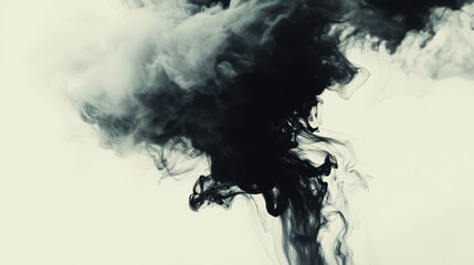 Fototapeta premium Dramatic black smoke against cloudy sky