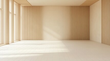 Fototapeta premium Modern Minimalist Interior Design with Beige and White Aesthetics