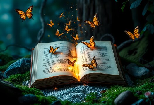 magic book on a tree