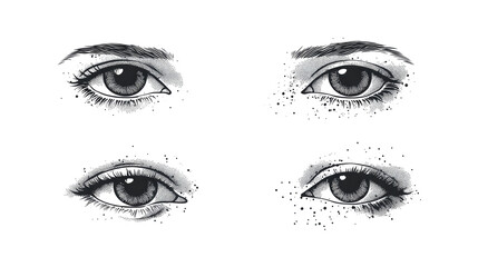 Eye Collage Elements With Abstract Halftone Details Generative AI