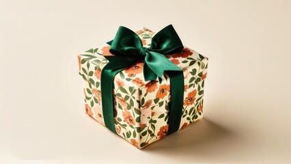 Charming floral-themed packaging with green ribbon, ideal for eco-friendly celebrations.