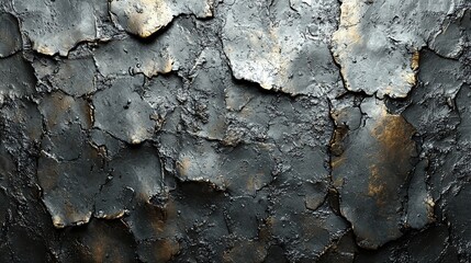 Dark metallic texture with gold accents. Ideal for backgrounds, overlays, or adding a touch of grunge and luxury to designs.