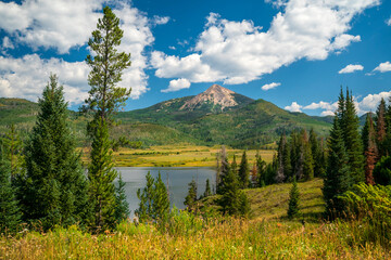 USA, Colorado. Steamboat Lake and Hahns Peak.