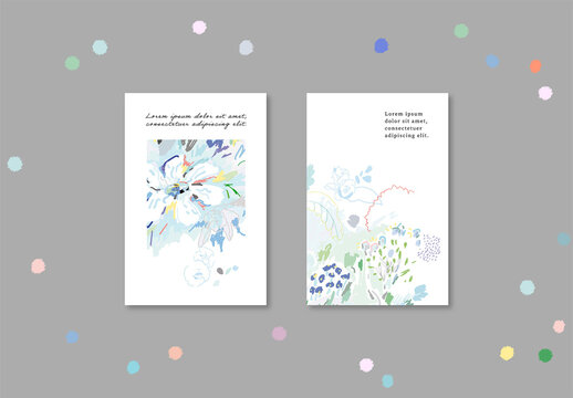 Artistic Floral Cards Layout