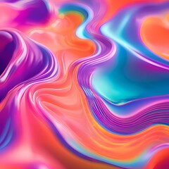 Obraz premium Liquid shapes abstract holographic