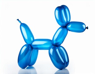 Bright party balloon dog figure isolated on the white background