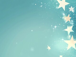 Glimmering Stars on a Teal Celestial Background