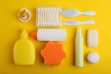 Aesthetic Flat Lay of Essential Baby Care Products for Your Little Ones Daily Needs