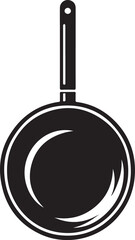 Frying pan icon silhouette vector with white background 