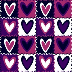 Valentine hearts seamless 14 February love pattern for wrapping paper