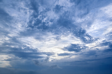 Morning clouds over the ocean and beach, Florida