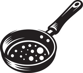 Frying pan icon silhouette vector with white background 