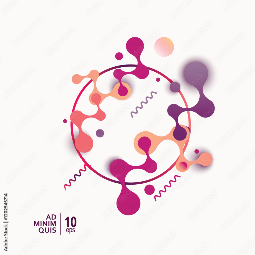 Aufkleber modern abstract composition from rounded shapes. vector design illustration