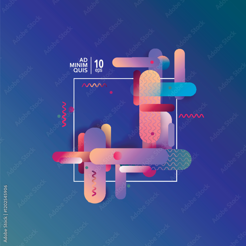 Poster Abstract geometry shapes connect. Vector design background 
