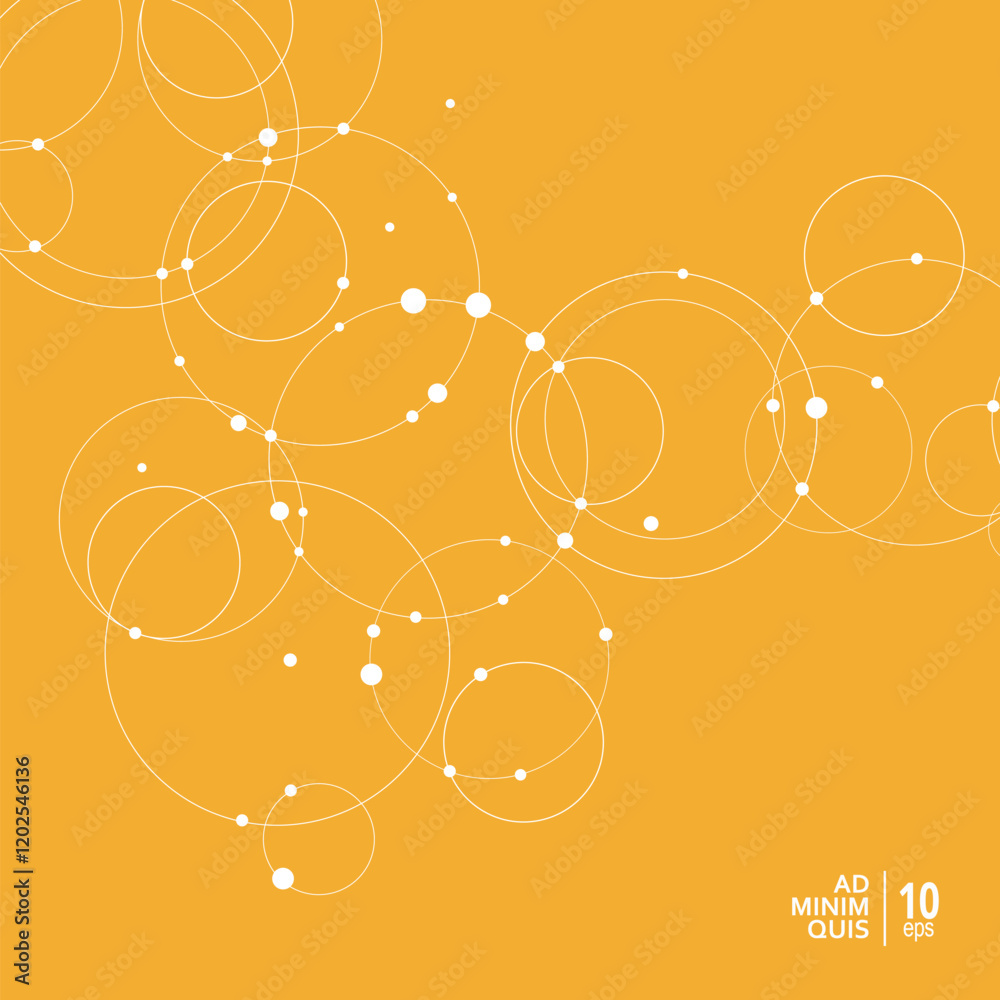 Poster Abstract technology vector background with circles and dots