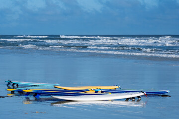 Obraz premium Surfboards on the beach, New Smyrna Beach, Florida