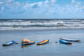 Surfboards on the beach, New Smyrna Beach, Florida