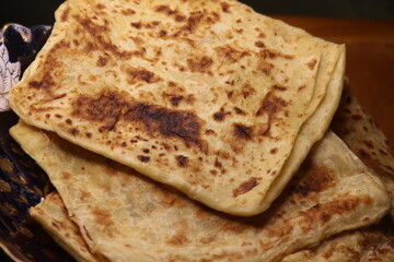 Msemen Close Up, Traditional Moroccan Flatbread