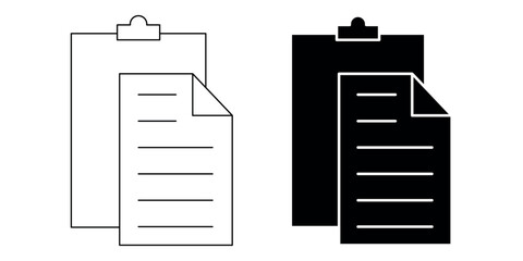 Clipbord icon. Clipboard icon set in line design. Vector illustration