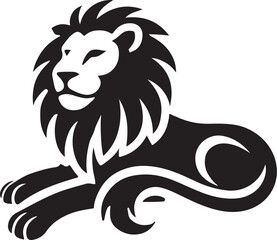 Lion icon silhouette vector with white background