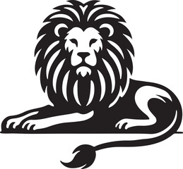 Lion icon silhouette vector with white background