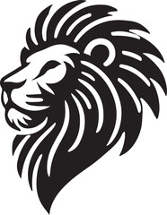 Lion icon silhouette vector with white background