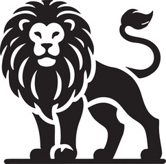 Lion icon silhouette vector with white background