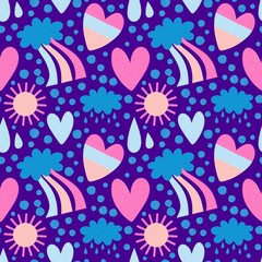 Valentine hearts seamless 14 February love pattern for wrapping paper