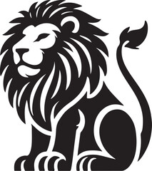 Lion icon silhouette vector with white background