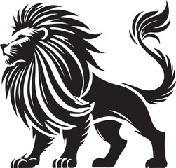 Lion icon silhouette vector with white background