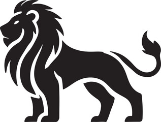 Lion icon silhouette vector with white background
