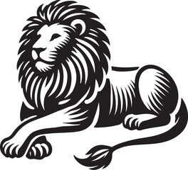 Lion icon silhouette vector with white background
