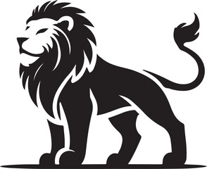 Lion icon silhouette vector with white background