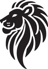 Fototapeta premium Lion icon silhouette vector with white background