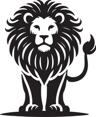 Lion icon silhouette vector with white background