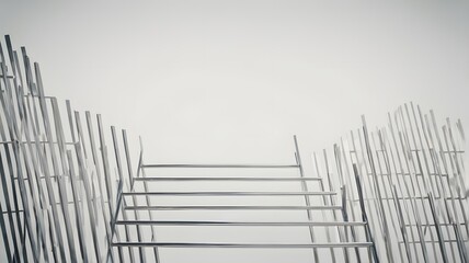 Multi-level Metallic Rack with Vertical Metal Bars