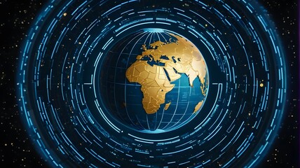 Digital Globe with Concentric Circular Interface