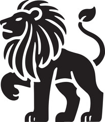 Lion icon silhouette vector with white background