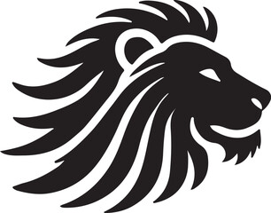 Lion icon silhouette vector with white background