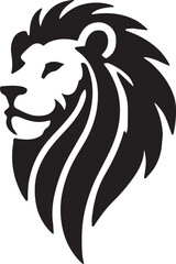 Lion icon silhouette vector with white background