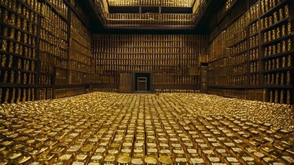 Interior View of a Gold Bar Storage Facility