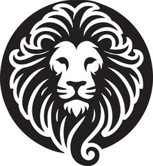 Fototapeta premium Lion icon silhouette vector with white background